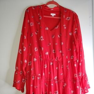 Xhileration long sleeve flowing dress